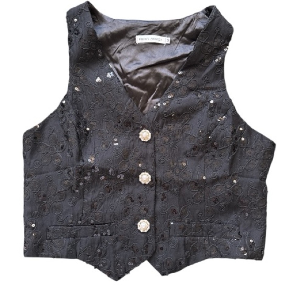 BISOU’S PROJECT size M sparkly sequined vest size M EUC EA0059